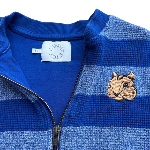 Sproet + Sprout Striped Squirrel Zip-up Sweater Jacket Kids Sz 5Y - Picture 2 of 6
